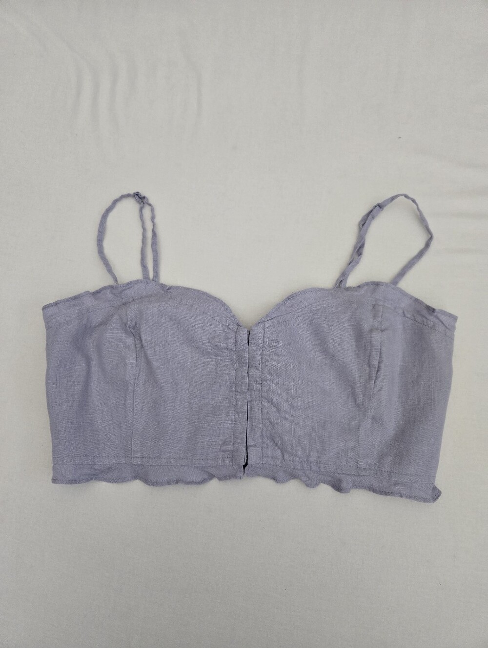 Wilfred Aritzia Ohara Camisole Bustier Crop Top Linen Periwinkle Blue Purple M